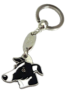 Whippet mustavalkoinen - pet ID tag, dog ID tags, pet tags, personalized pet tags MjavHov - engraved pet tags online