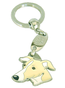 Whippet kerma-valkoinen - pet ID tag, dog ID tags, pet tags, personalized pet tags MjavHov - engraved pet tags online