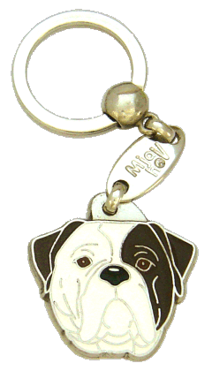 Amerikanbulldoggi  tiikerijuovainen silmä - pet ID tag, dog ID tags, pet tags, personalized pet tags MjavHov - engraved pet tags online