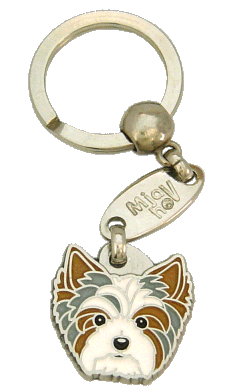 Biewer Yorkshire Terrier sininen - pet ID tag, dog ID tags, pet tags, personalized pet tags MjavHov - engraved pet tags online
