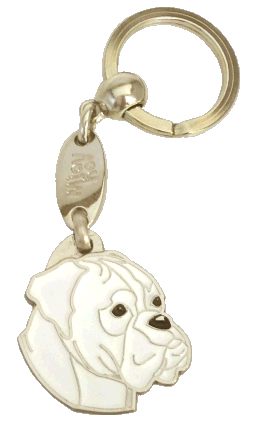 Bokseri valkoinen - pet ID tag, dog ID tags, pet tags, personalized pet tags MjavHov - engraved pet tags online