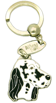 Englanninsetteri mustavalkoinen - pet ID tag, dog ID tags, pet tags, personalized pet tags MjavHov - engraved pet tags online