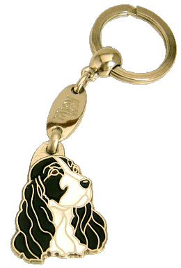 Cockerspanieli mustavalkoinen - pet ID tag, dog ID tags, pet tags, personalized pet tags MjavHov - engraved pet tags online