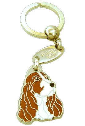 Cockerspanieli valkoinen-punainen - pet ID tag, dog ID tags, pet tags, personalized pet tags MjavHov - engraved pet tags online
