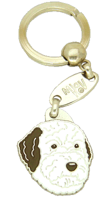 Lagotto romagnolo ruskea-valkoinen - pet ID tag, dog ID tags, pet tags, personalized pet tags MjavHov - engraved pet tags online