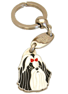 Shih tzu musta-punainen - pet ID tag, dog ID tags, pet tags, personalized pet tags MjavHov - engraved pet tags online