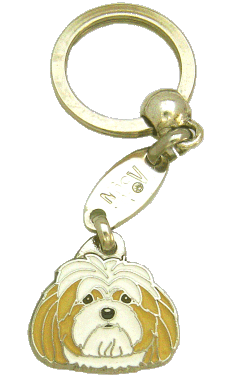 Lhasa apso kerma-valkoinen - pet ID tag, dog ID tags, pet tags, personalized pet tags MjavHov - engraved pet tags online