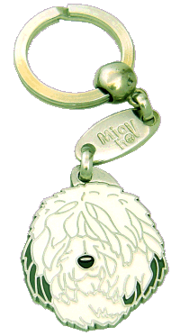 Old english sheepdog <br> (keyring, engraving included)